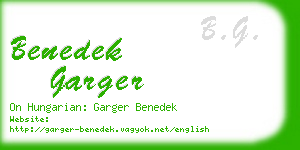 benedek garger business card